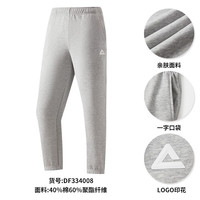匹克加绒运动裤女冬宽松抓毛保暖束脚裤休闲针织卫裤长裤 新浅花灰 S/165