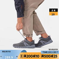 迪卡侬（DECATHLON）休闲鞋男皮面低帮舒适减震男鞋透气运动鞋FEEL 深灰色 42