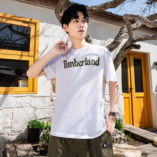 Timberland添柏岚短袖男夏季户外日常时候休闲上衣透气快干T恤 白色 A2593100 L/180