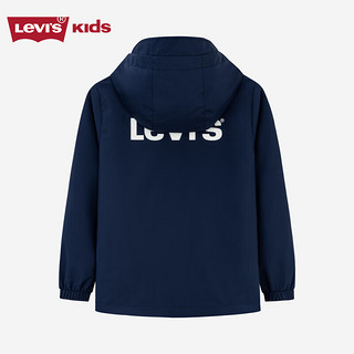 Levi's 李维斯童装男童针织夹克外套2件套秋儿童保暖外套套装 深靛蓝 110/52