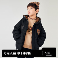 MiniPeace太平鸟童装冬秋新男童羽绒服F1ACD4A49 黑色 110cm