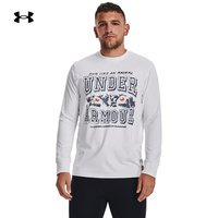 安德玛 UNDERARMOUR）秋冬RUN LAA男子跑步运动长袖T恤1379303 白色100 L