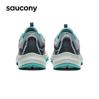 saucony 索康尼 奥拉越野跑鞋女减震耐磨户外徒步跑山鞋灰兰