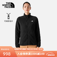 北面（The North Face）抓绒衣女户外防风保暖透气外套可做冲锋衣内胆83OL JK3/黑色 M/160