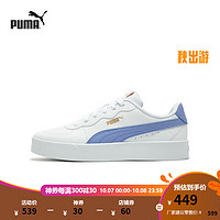 PUMA 彪马 男女同款复古休闲板鞋 SKYE CLEAN 380147 白-亮紫色-金色-13 35.5