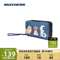 SKECHERS 斯凯奇 牛仔包小狗印花化妆包休闲运动包包L323U128 03T7
