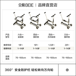 贝易儿童滑板车1一3一6岁 宝宝四合一小孩可折叠婴儿多功能滑滑车