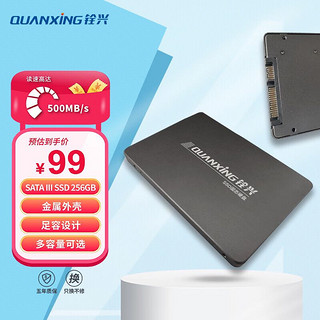 QUANXING 铨兴 256GB SSD固态硬盘 SATA3.0接口 读速高达500MB/s 台式机/笔记本通用 C201