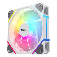 PADO 半岛铁盒 G12反向白色 ARGB 5v3针主板同步 电脑机箱风扇 PWM温控调节 （12CM/降噪防震脚垫/附螺丝）