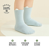 BEIBI 贝比 婴儿袜子秋冬季100%纯棉中筒袜宝宝不勒无骨袜新生儿童厚棉袜