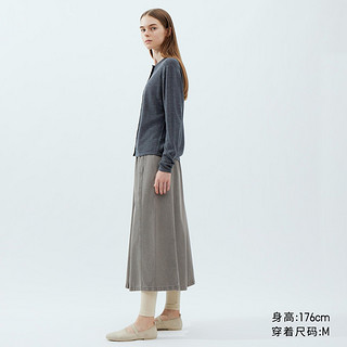 UNIQLO 优衣库 U23年女装 美利奴羊毛混纺圆领针织开衫长袖462703