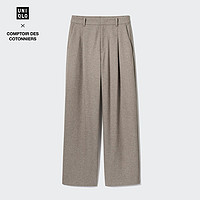 UNIQLO 优衣库 COMPTOIR DES COTONNIERS 绒面针织打褶宽腿裤463706