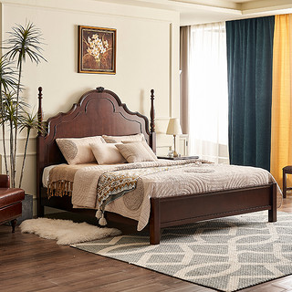 熙和美式法式复古全实木1.5米双人床现代简约卧室大床主卧婚床