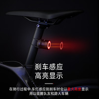 洛克兄弟自行车尾灯山地公路车夜骑警示灯智能感应刹车灯骑行装备
