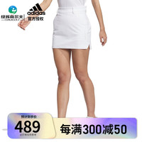 阿迪达斯(adidas)高尔夫服装女士运动短裙23年 纯色百搭款裙子防走光款 HZ6063 白色 XS