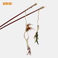 田田猫麻绳羽毛逗猫棒必备猫玩具耐用耐咬逗猫解闷自嗨猫用品