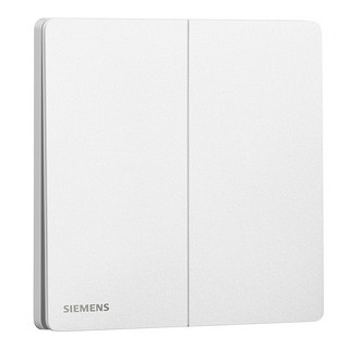 SIEMENS 西门子 86型墙壁开关插座面板 哑光 荟绎系列辰光白色 二开双控开关