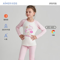 爱慕儿童（AIMER KIDS）秋冬单层中厚儿童保暖内衣男女童印花上衣打底长裤远红外升温 上衣精灵 90