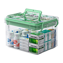 俏洁 多层药箱家庭装家用医药箱大容量药物收纳盒透明大号医疗急救药盒