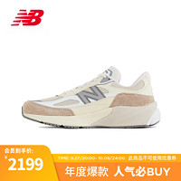NEW BALANCE NB23男鞋女鞋990V6系列美产复古百搭休闲运动鞋 米白色/卡其色 M990SS6 43(脚长27.5cm)