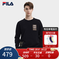 FILA 斐乐 X MAGIC STICK男子套头卫衣时尚休闲针织男装圆领上衣 正黑色-BK 180/100A/XL