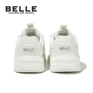 BeLLE 百丽 童鞋儿童校园演出鞋23年女童小白鞋秋季男童运动鞋中大童休闲 气质白 36 适合脚长约21.7-22.2cm