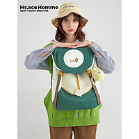 Mr.ace Homme 农场系列电脑背包大容量书包女学生轻便翻盖旅行双肩包 白雪色