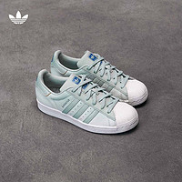 adidas阿迪达斯三叶草SUPERSTAR W女子经典贝壳头运动板鞋 薄荷蓝/白 36.5(225mm)