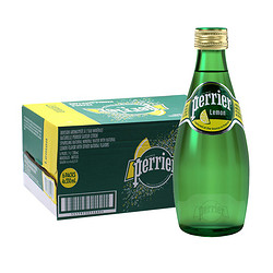 perrier 巴黎水 充气天然矿泉水 柠檬味 330ml*24瓶