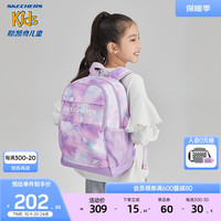 SKECHERS 斯凯奇 小学生书包开学口罩收纳格大容量男女童双肩背包P323K032 浅雪/00EW