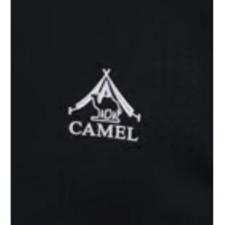 CAMEL 骆驼 轻户外系列 男士圆领长袖T恤 M13CAQR120 黑色 XL