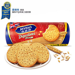 McVitie's 麦维他 高纤全麦消化饼干400克 进口零食下午茶 粗粮饼干