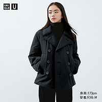 优衣库合作款UNIQLO U 女装 夹层双排扣短大衣外套 462895