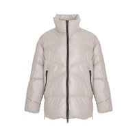 女士都市时尚休闲宽松舒适防寒大衣 L 银灰色