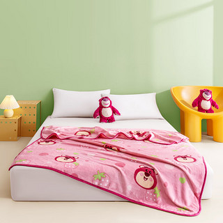Disney 迪士尼 法兰绒毯子超柔毛毯午睡空调毯婴儿童云毯加厚150x200cm草莓熊