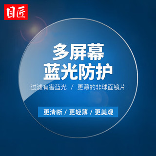 万新1.60防蓝光镜片+多款柔韧近视镜架任选（附赠原厂镜片包装）