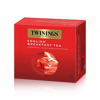 TWININGS 川宁 临期twinings茶英国进口英式早餐红茶川宁红茶茶包50片袋泡茶茶叶