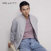 MECITY男装男时尚拼接棒球领教练夹克无领轻薄夹克