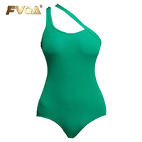 FVQA 品牌泳衣女连体三角2023新款专业性感时尚游泳馆泡温泉游泳衣 绿色 S