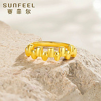 SUNFEEL 赛菲尔 黄金戒指足金999.9不规则女戒子几何素圈戒指精炫金送女友 低至488/g