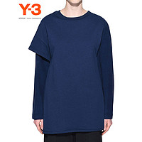 限尺码：Y-3 拼接款长袖套头衫女士卫衣圆领不规则长袖套头衫