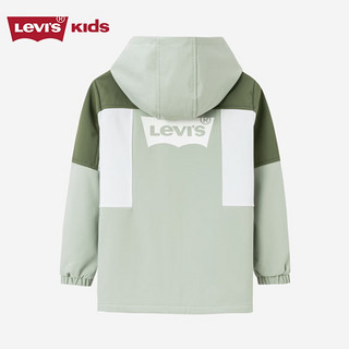 Levi's李维斯儿童装男童风衣撞色连帽防风外套上衣潮 鼠尾草绿 110/52(4)