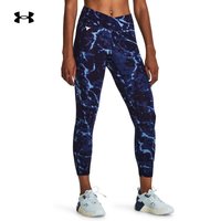 安德玛 UNDERARMOUR）Project Rock强森女子交叉式腰带运动紧身九分裤1380859 深蓝色410 XL