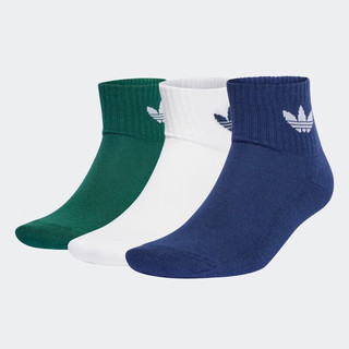 阿迪达斯 adidas三叶草休闲袜男袜女袜秋季户外舒适运动舒适透气三双装短筒袜 IL5028/三双装 S