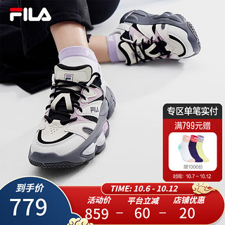 斐乐（FILA）ET女鞋复古运动鞋2023异行鞋休闲鞋老爹鞋 南极灰/黑-AB 36