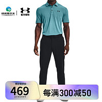 UNDER ARMOUR安德玛 高尔夫服装 男士夏季短袖 透气T恤 golf运动POLO衫 1370098-400 蓝色 XL