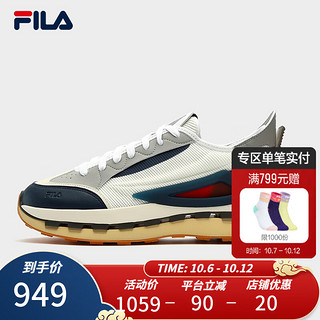 斐乐（FILA） KM男鞋先锋运动鞋时尚复古跑鞋休闲鞋 月夜蓝/古白色-MA 42