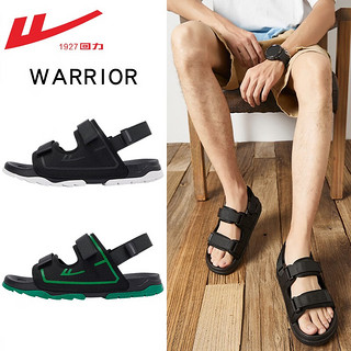 WARRIOR 回力 官方 凉鞋男鞋夏季新品洞洞鞋休闲户外沙滩鞋男士透气凉拖鞋子男 黑色 42