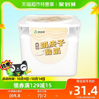 西域春 奶皮子酸奶1kg*1桶装新疆特产低温大桶水果捞酸牛奶