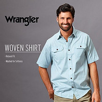 Wrangler 威格 Authentics 男士经典梭织短袖衬衫